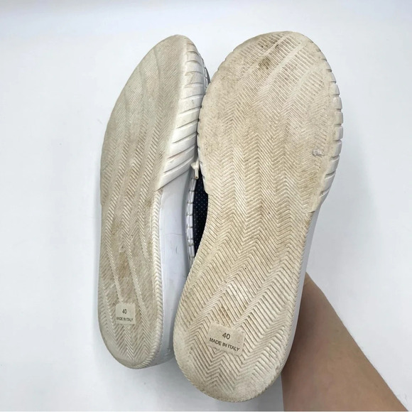 Andia Fora metallic silver Italian leather sneakers size 40/10 - Picture 6 of 8